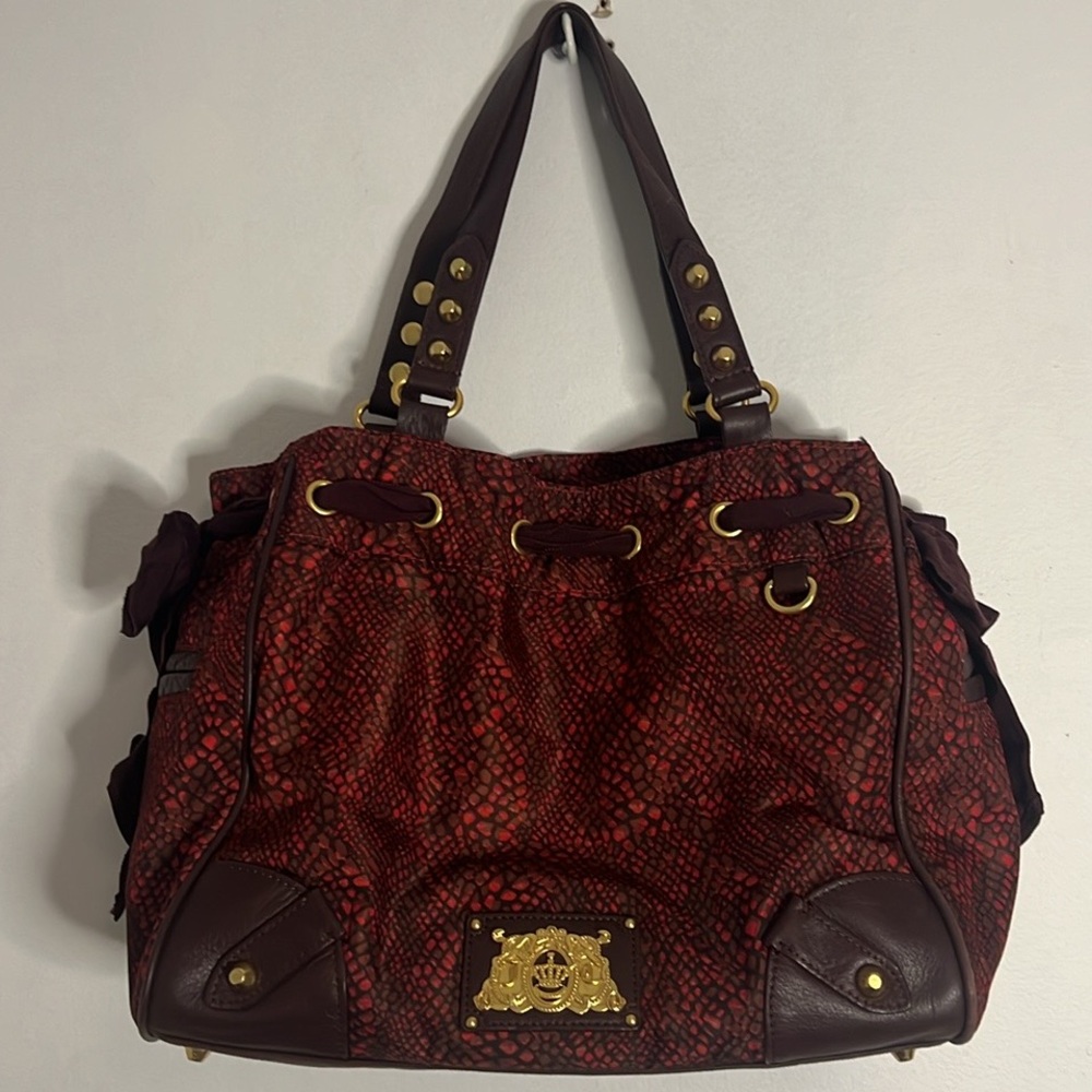 JUICY COUTURE Y2K BROWN BURGUNDY MALIBU DAYDREAMER BAG